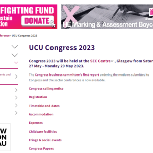 Image coupée du site Web du Congrès de l'UCU
